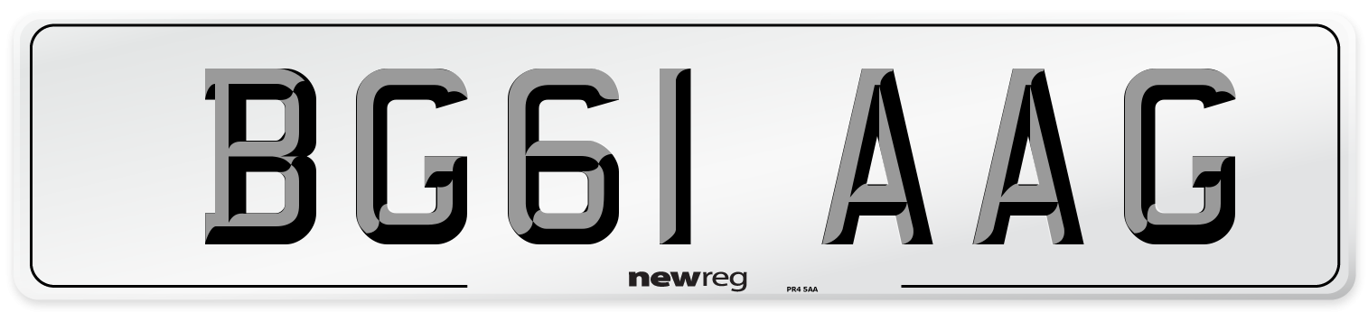 BG61 AAG Number Plate from New Reg